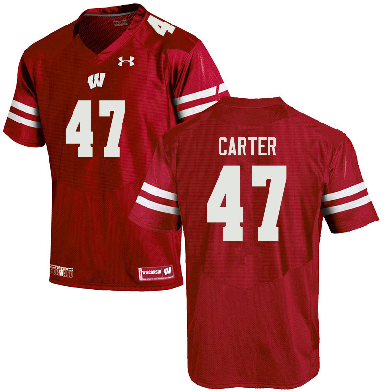 Men #47 Nate Carter Wisconsin Badgers College Football Jerseys Sale-Red